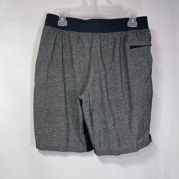 L🍋 Mens Lululemon T.H.E. Short 9" *Liner Cubed Ice‎ Grey Black EUC - Picture 3 of 9